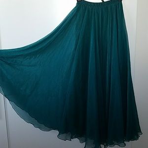 Handmade silk teal skirt
